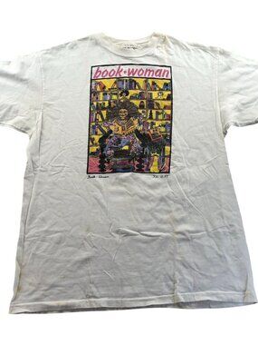 Vintage Single Stitch Hanes Woman's Book Woman T-Shirt XL White